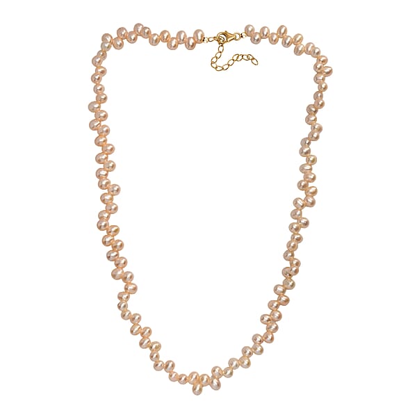 Golden Fresh Water Pearl Dancing Bubbles Necklace In 18K Vermeil Yellow Gold Over Sterling Silver 18 Inches