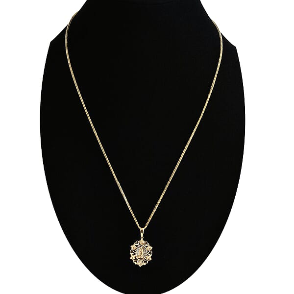Golden Our Lady Of Guadalupe Pendant Necklace In 10K Yellow Gold 4.13 Grams 20 Inches