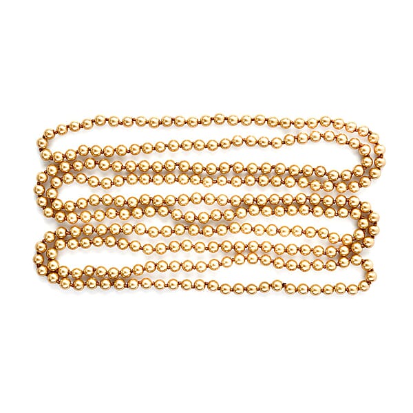 Golden Pearl Glass Beaded Endless Necklace 100 Inches