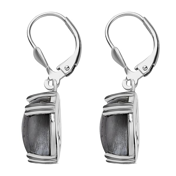 Golden Sheen Moonstone 16.00 Ctw Dangling Earrings In Platinum Over Sterling Silver