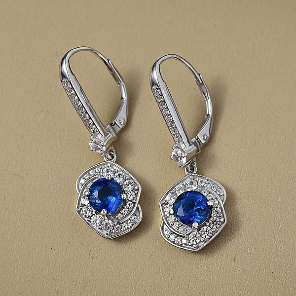 GP Italian Garden Collection Kashmir Kyanite Zircon Earrings In Rhodium Over Sterling Silver 4.00 Ctw