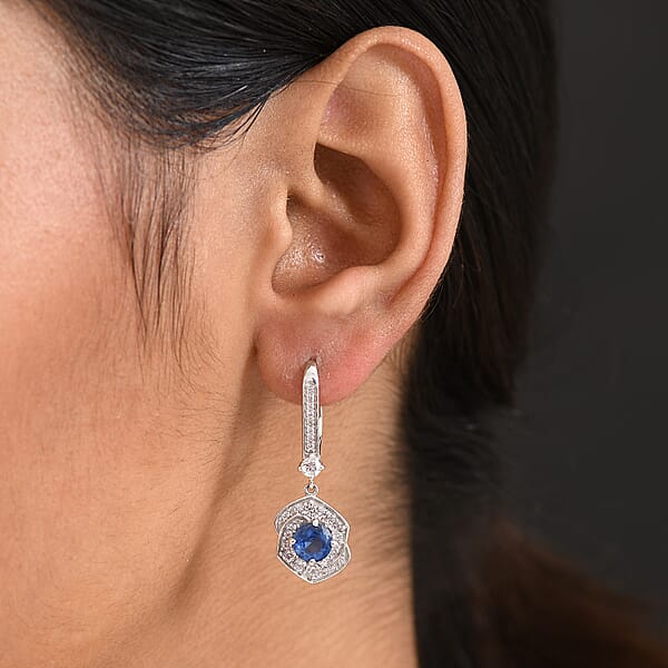 GP Italian Garden Collection Kashmir Kyanite Zircon Earrings In Rhodium Over Sterling Silver 4.00 Ctw
