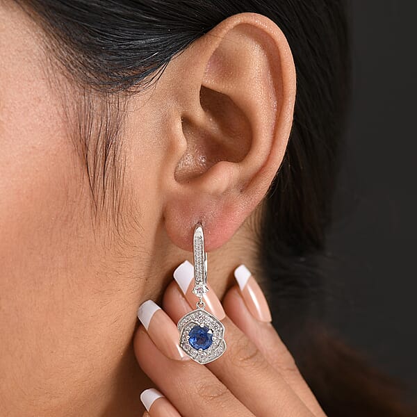 GP Italian Garden Collection Kashmir Kyanite Zircon Earrings In Rhodium Over Sterling Silver 4.00 Ctw