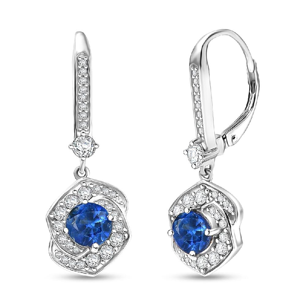 GP Italian Garden Collection Kashmir Kyanite Zircon Earrings in Rhodium Over Sterling Silver 4.00 ctw