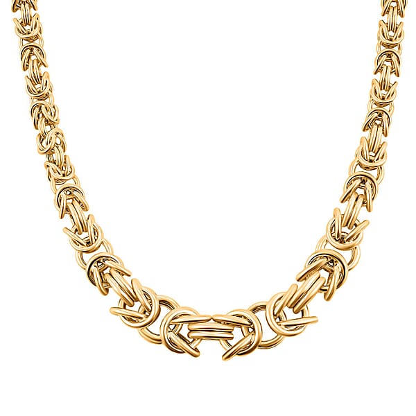 Graduating Byzantine Chain Necklace In 10K Yellow Gold 37.5 Grams 18 Inches