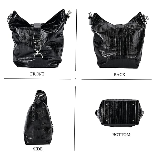 Grand Pelle Black Genuine Leather Crossbody Bag