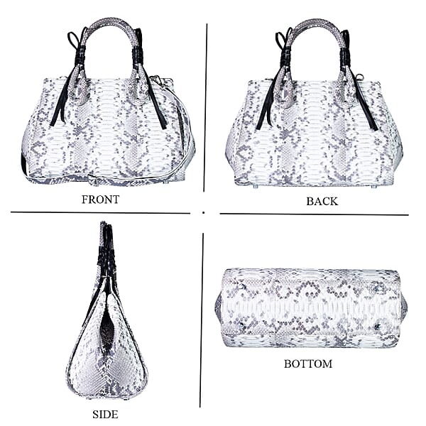 Grand Pelle Natural Genuine Python Leather Tote Bag