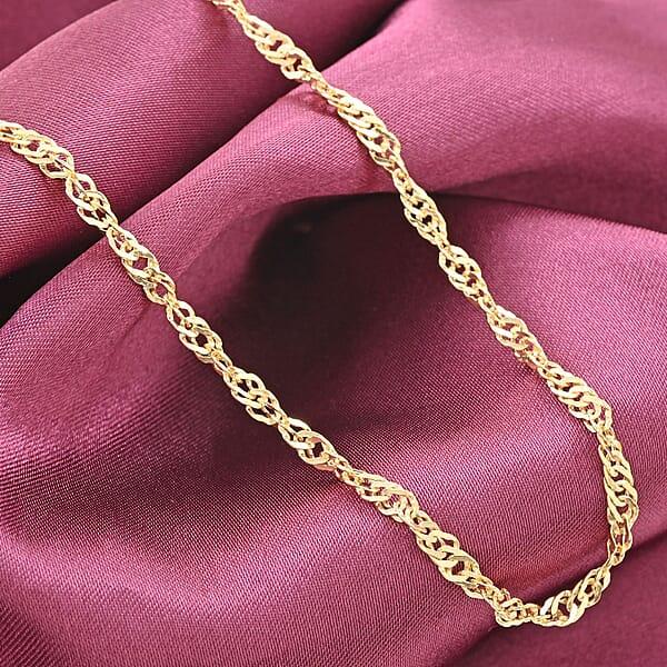 Grande Bella Italian 10K Yellow Gold Singapore Chain Necklace (20 Inches) (2.38 Grams)