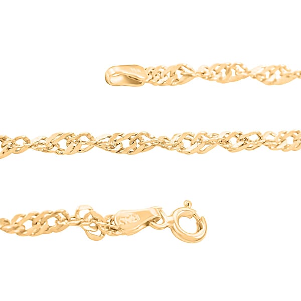 Grande Bella Italian 10K Yellow Gold Singapore Chain Necklace (20 Inches) (2.38 Grams)