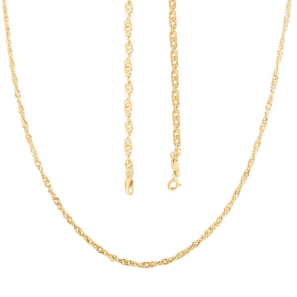 Grande Bella Italian 10K Yellow Gold Singapore Chain Necklace (20 Inches) (2.38 Grams)