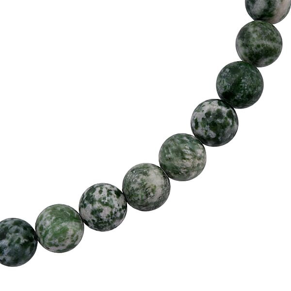 Green Point Jasper 375.00 Ctw Beaded Necklace In Sterling Silver 18 Inches