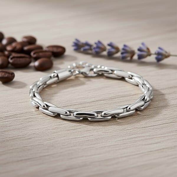 Hammer Circular Link Bracelet In Stainless Steel (7-9In)