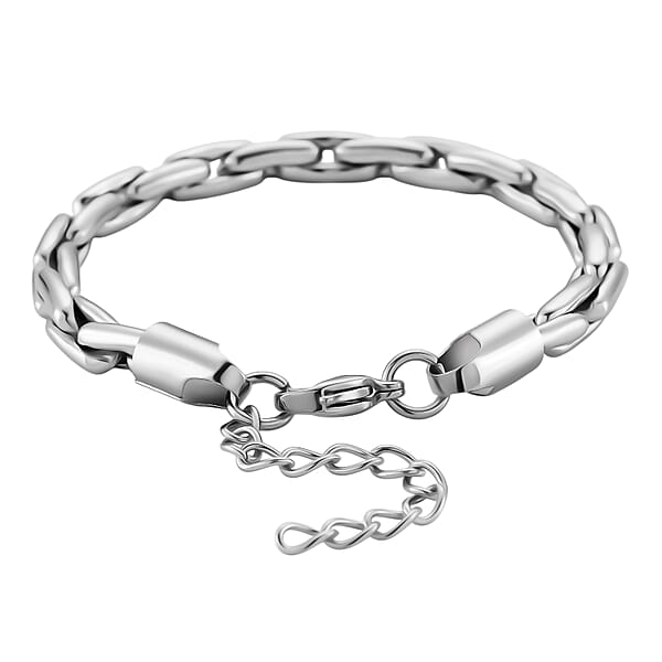 Hammer Circular Link Bracelet In Stainless Steel (7-9In)