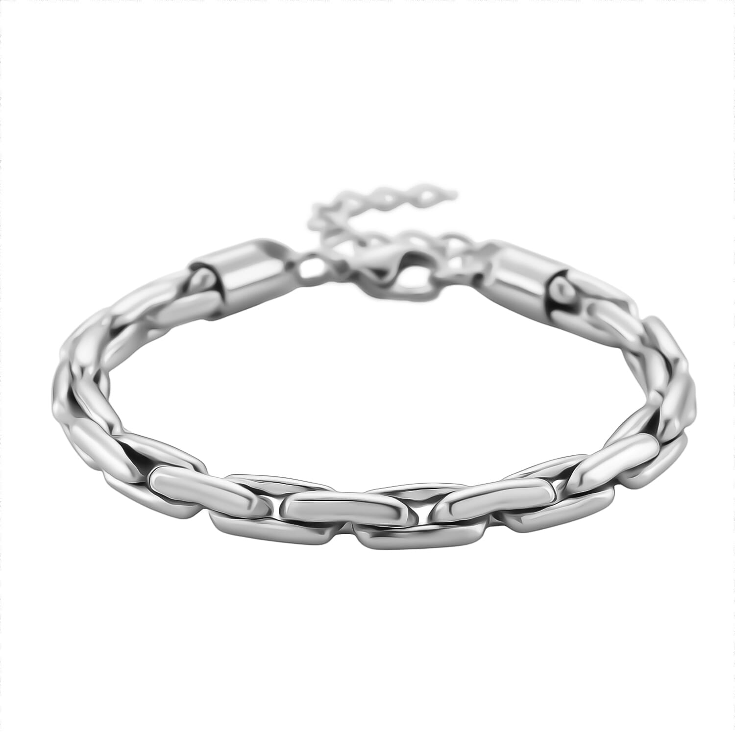 Hammer Circular Link Bracelet in Stainless Steel (7-9In)