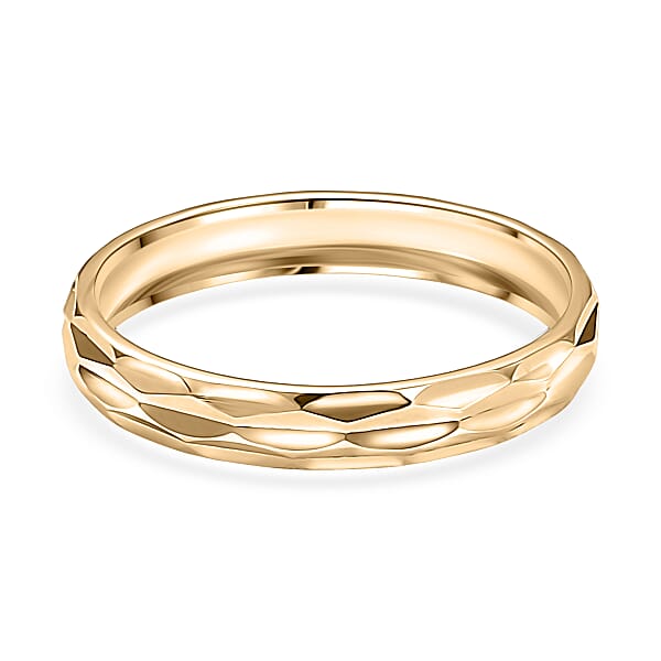 Hammered Texture Band Ring In 10K Yellow Gold 1.75 Grams