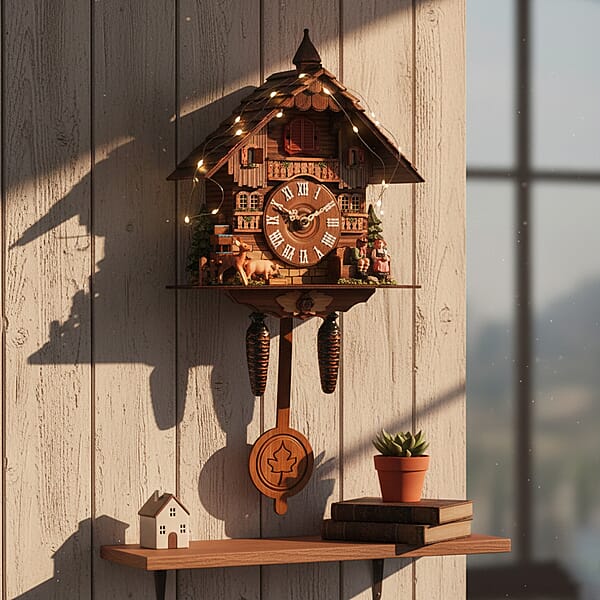 Handcrafted Cuckoo Pendulum Quartz Movement Bird Wall Clock With Sound (Battery Not Included)