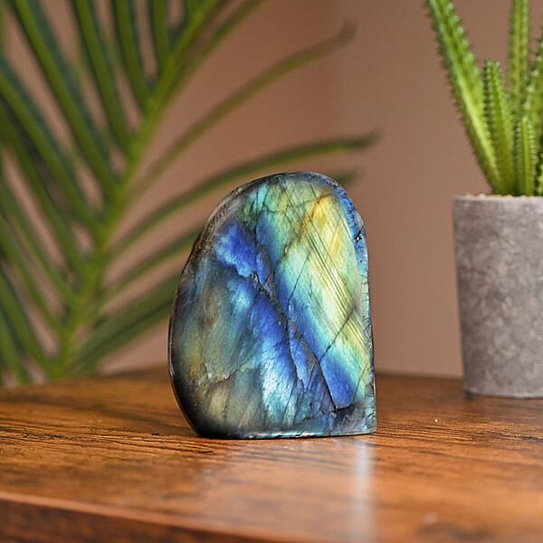 Handcrafted Natural Iridescent Madagascar Labradorite Gemstone 1.59 Lbs