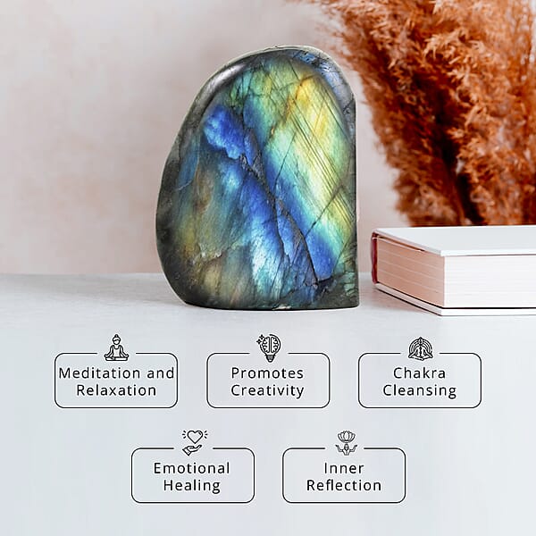 Handcrafted Natural Iridescent Madagascar Labradorite Gemstone 1.59 Lbs