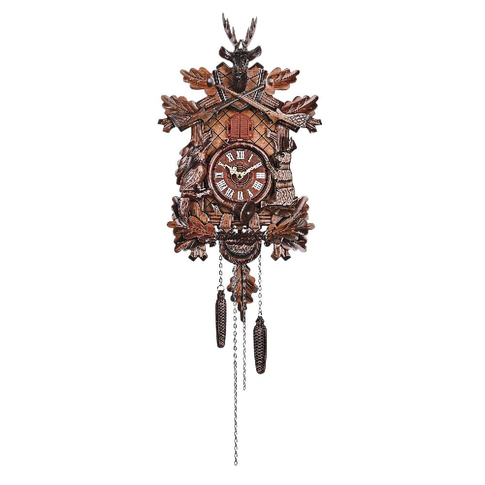 Handcrafted Vintage Pendulum Quartz Movement Reindeer Wall Clock with Sound (Battery Not Included)