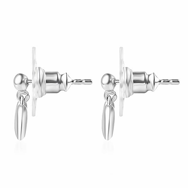 Heart Earrings In 10K White Gold 2 Grams (Del. In 10-12 Days)