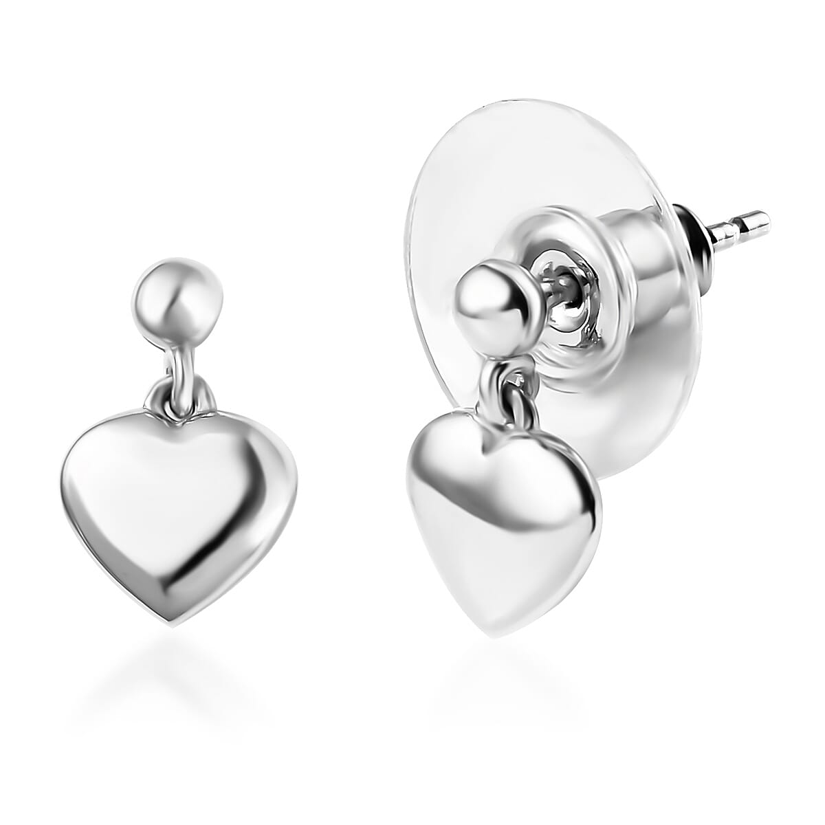 Heart Earrings in 10K White Gold 2 Grams (Del. in 10-12 Days)