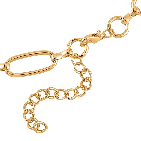 Heart Necklace 20-22 Inches And Earrings And Bracelet (7.50-9.50In) In Goldtone
