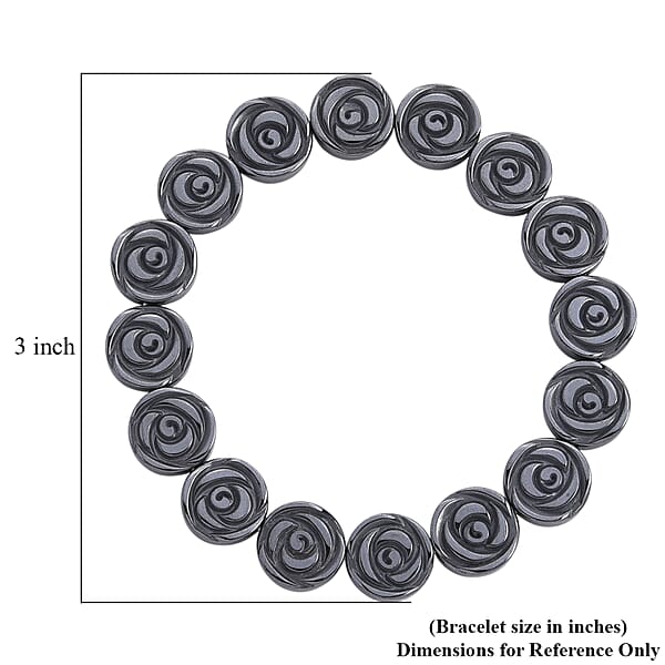 Hematite Beaded Stretch Bracelet 127.50 Ctw (7.25-7.75 Inches)