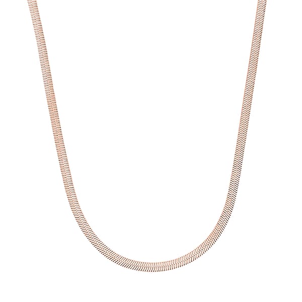 Herringbone Chain Bracelet (8.50In) And Necklace (24 Inches) In ION Plated RG Stainless Steel