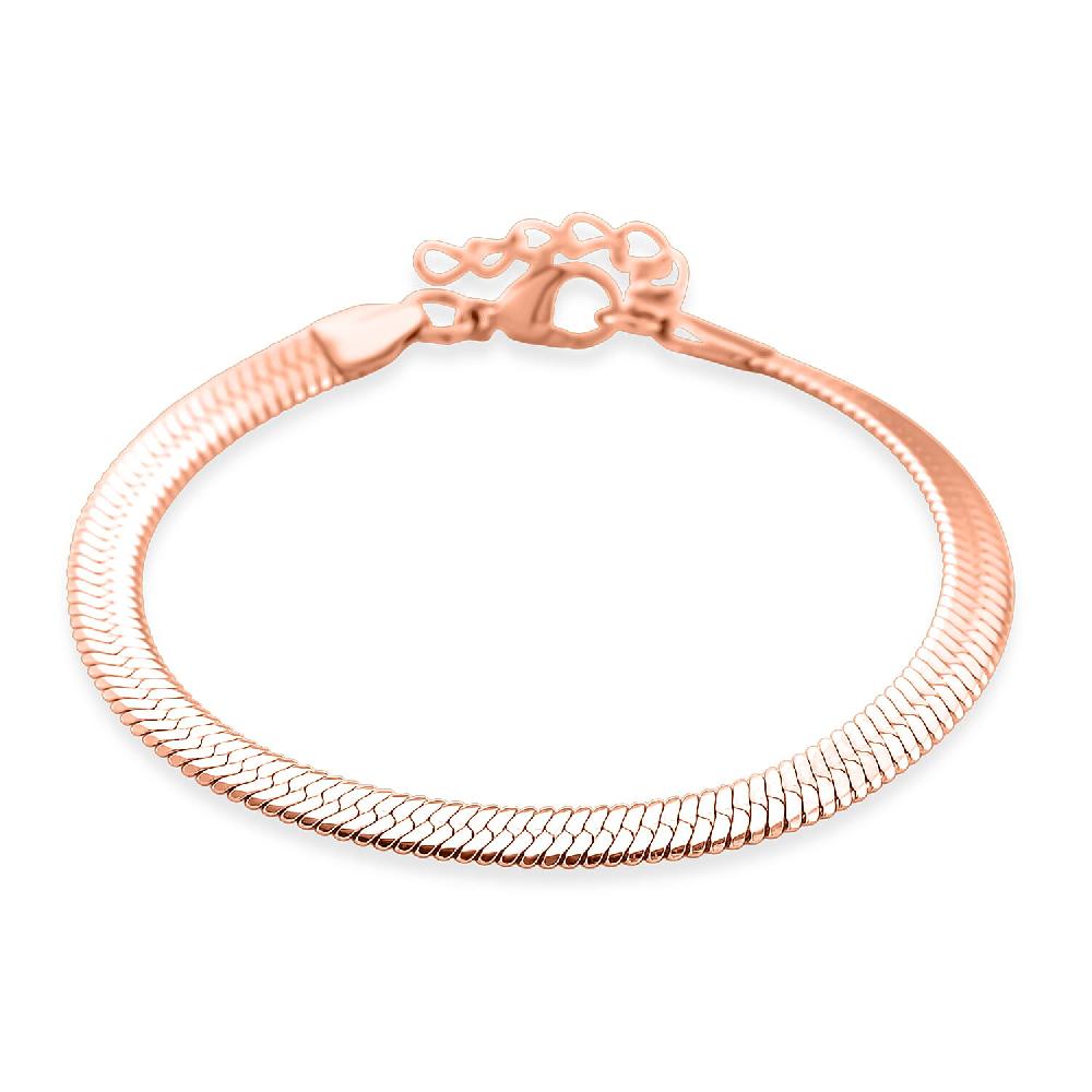 Herringbone Chain Bracelet in ION Plated RG Stainless Steel (7.0-8.0In)