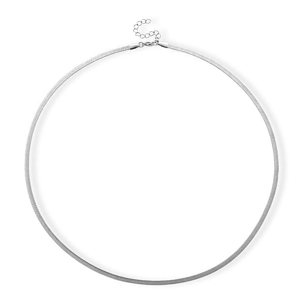 Herringbone Chain Necklace In Stainless Steel (24-26 Inches)