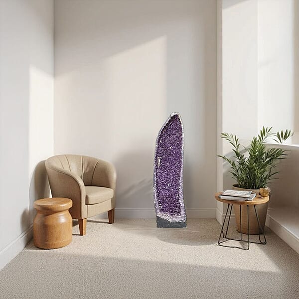 Home And Office Decor Amethyst Color Geode With Stand (152 Lbs)