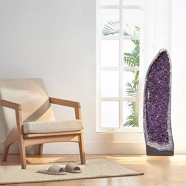 Home And Office Decor Amethyst Color Geode With Stand (152 Lbs)