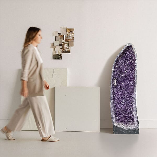 Home And Office Decor Amethyst Color Geode With Stand (152 Lbs)