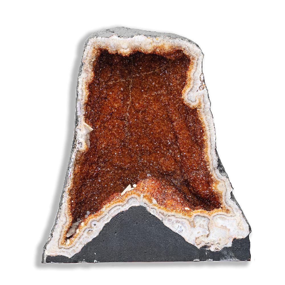 Home And Office Decor Citrine Geode On Wooden Base (280 Lbs)