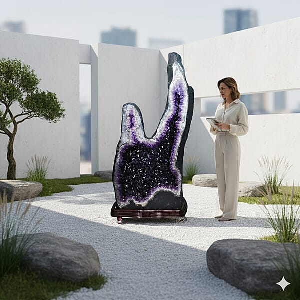 Home And Office Decor Uruguayan Amethyst Geode With Stand - 754 Lbs (67x35)