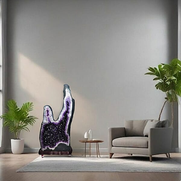 Home And Office Decor Uruguayan Amethyst Geode With Stand - 754 Lbs (67x35)