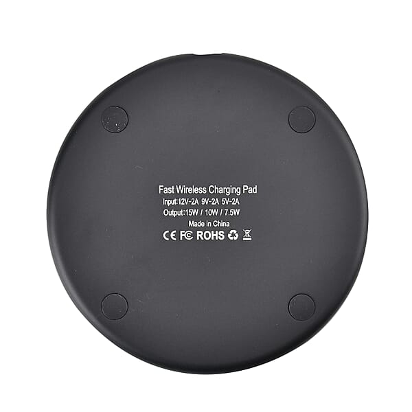 Homesmart 15W Wireless Fast Charger With 3.28 Feet USB Cable - Black Portable Ultra Thin Fast Charging Pad With Indicator Lights