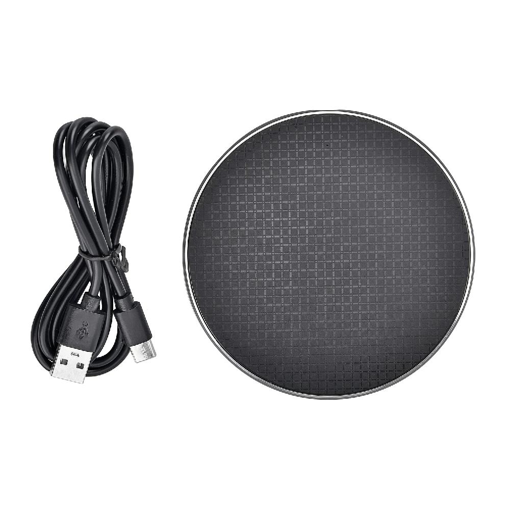 Homesmart 15W Wireless Fast Charger with 3.28 Feet USB Cable - Black Portable Ultra Thin Fast Charging Pad With Indicator Lights