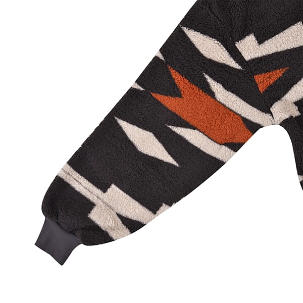 Homesmart Black Tribal Pattern Long Sleeve Sweatshirt With Hood
