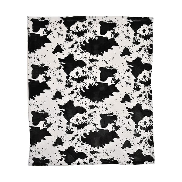 Homesmart Cow Pattern Faux Fur Soft And Cozy Reversible Sherpa Wearable Sleeve Blanket 100% Polyester