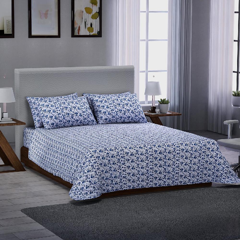 Homesmart Elegant Floral Print Pattern 6 Pcs Microfiber Sheet Set (with 14 Deep Pocket) - King Bed Sheets Fitted Sheet Bed Sheet Set Microfiber Sheets