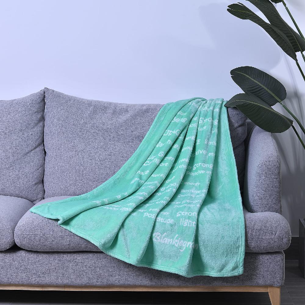 Homesmart Green Best Friend Message Printed Flannel Blanket Soft Blanket Bed Throws Cozy Blanket Throw Blanket