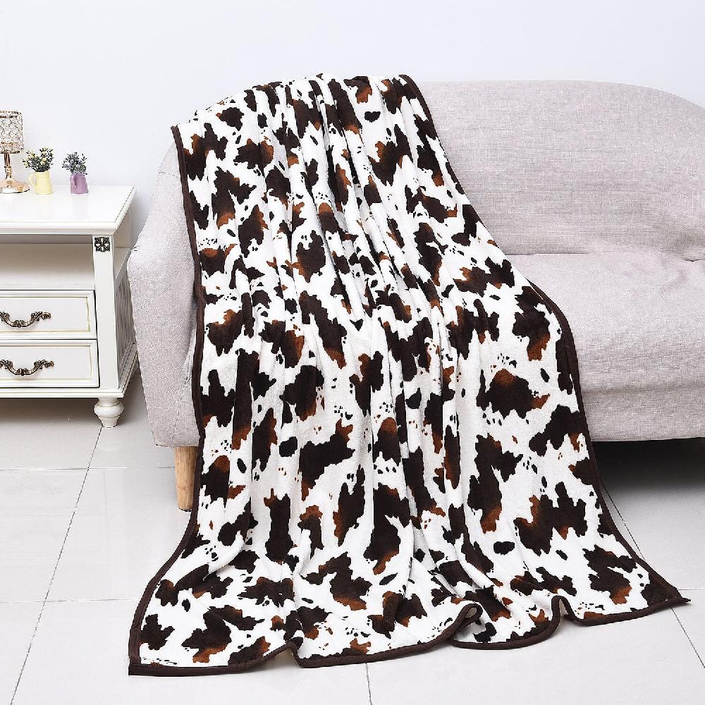 Homesmart Heirloom Cow Print Super Soft Warm & Cozy Throw Blanket Microfiber soft Blanket Bedding Home Decor