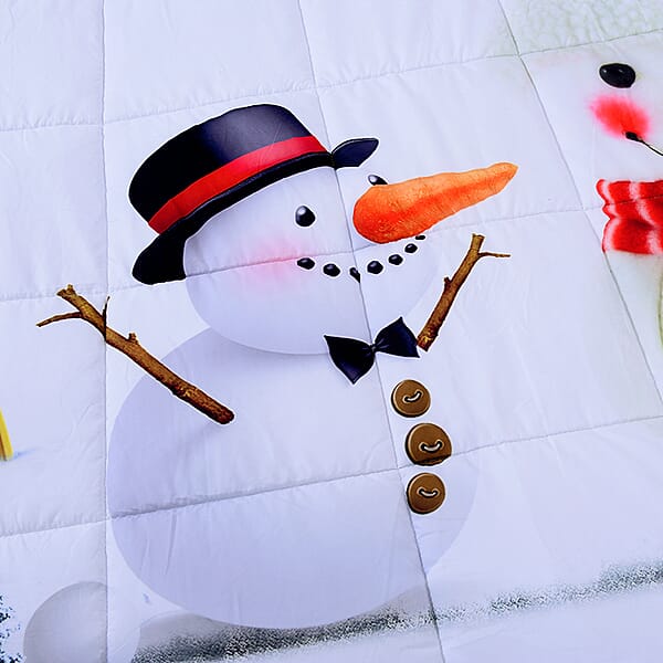 Homesmart Microfiber Snowman Friends Pattern Comforter And Set Of 2 Shams