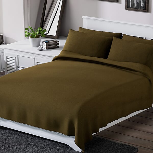 Homesmart Olive Green Solid 6pcs Microfiber Sheet Set - Queen Bed Sheets Fitted Sheet Bed Sheet Set Microfiber Sheets