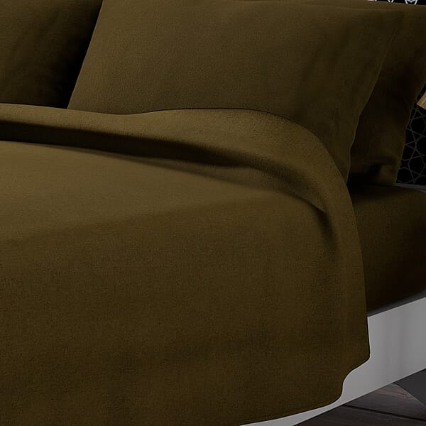 Homesmart Olive Green Solid 6pcs Microfiber Sheet Set - Queen Bed Sheets Fitted Sheet Bed Sheet Set Microfiber Sheets