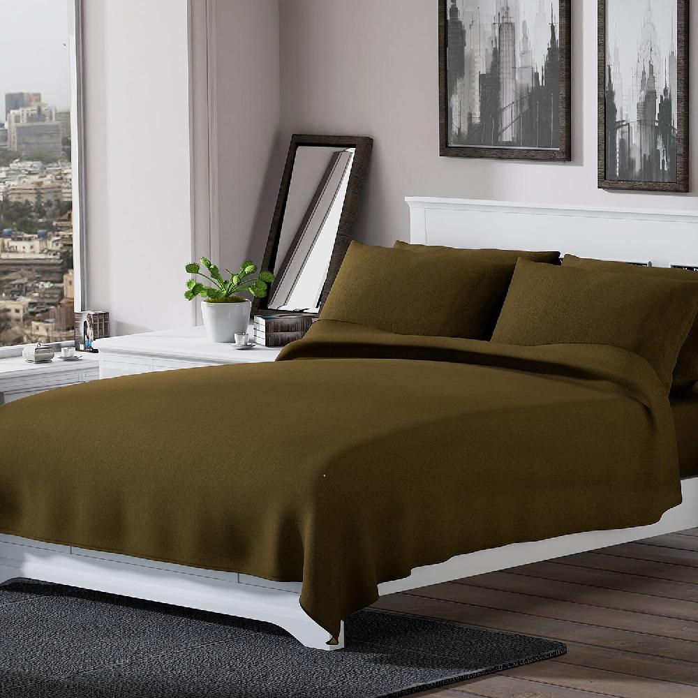 Homesmart Olive Green Solid 6pcs Microfiber Sheet Set - Queen Bed Sheets Fitted Sheet Bed Sheet Set Microfiber Sheets