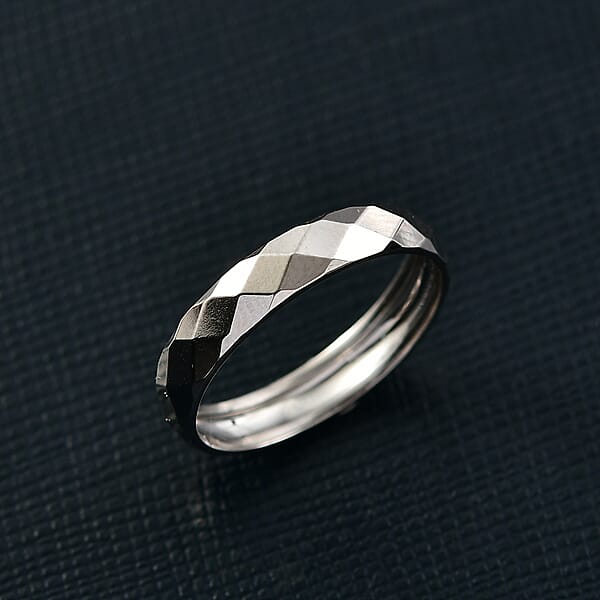Honeycomb Band Ring In 950 Palladium 1.70 Grams