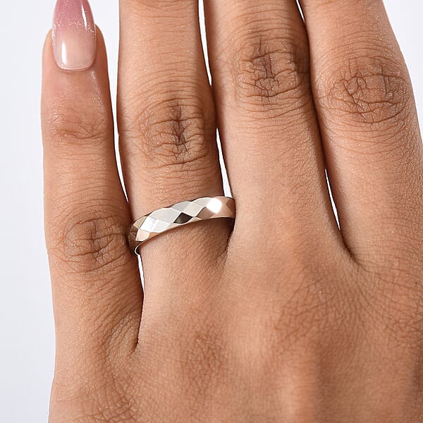 Honeycomb Band Ring In 950 Palladium 1.70 Grams