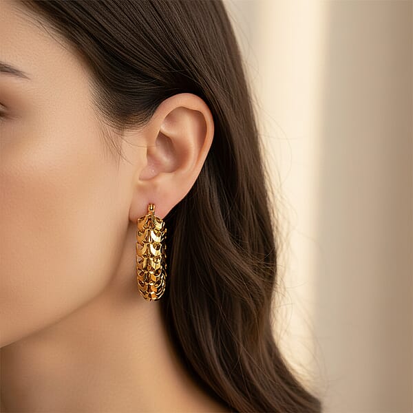 Hoop Earrings In ION Plated YG Stainless Steel